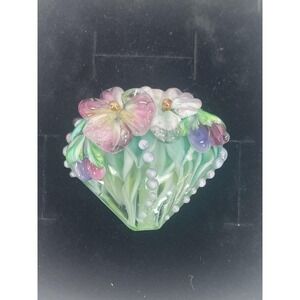 Artist Made Glass Focal Bead Natalie Zhitomyrsky Green Pink Purple
